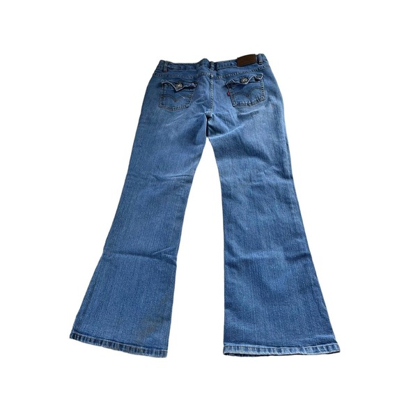Levi Strauss Signature Blue Denim Womens 18 1/2 Plus Stretch Bootcut Jeans - Picture 2 of 7